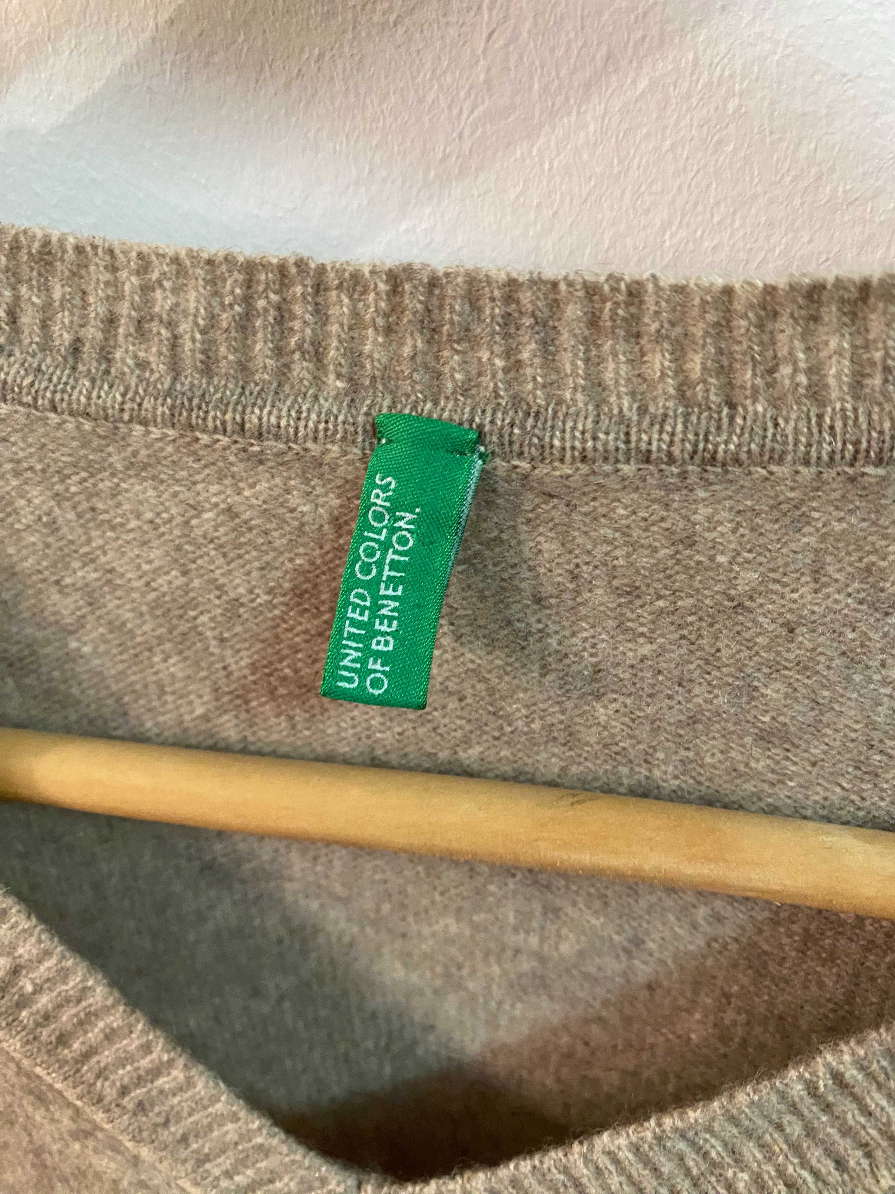 Pulover Benetton bej de lana