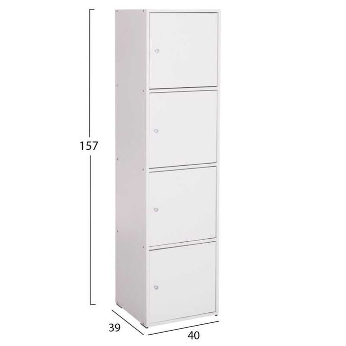Шкаф, HM9940.01, Бял, Кафяв, Пдч, 40х39х157см.