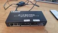 HDMI Matrix 2x2 4k, consola+pc la 2 displayuri