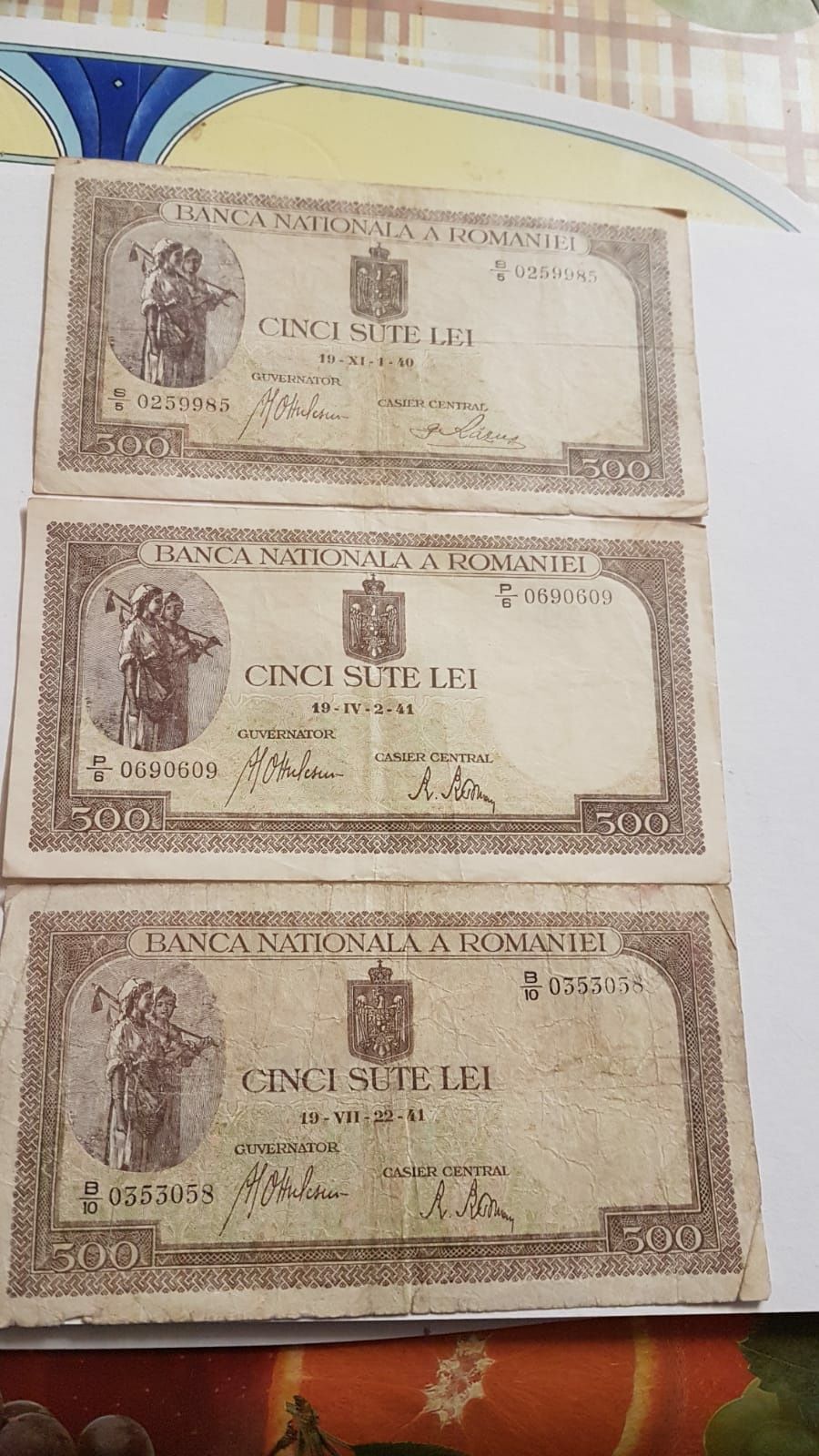 bancnote de colectie cinci sute lei 1940-1941