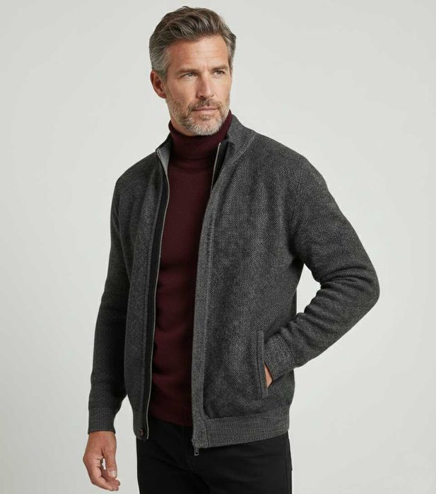 Tom Rusborg - Мъжко плетено яке от 100% кашмир размер M-L