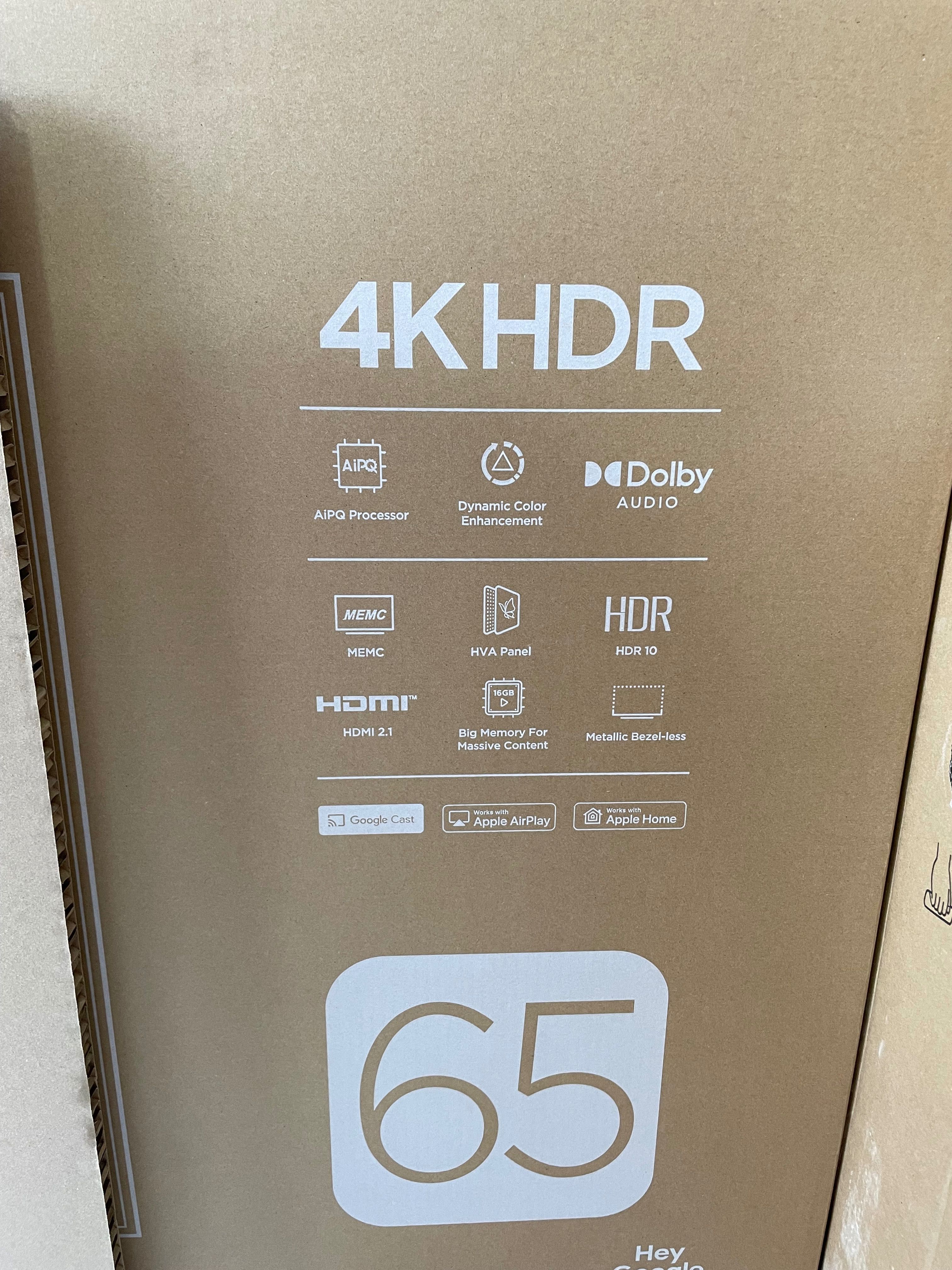 Телевизор TCL 65V6C HDR TV, LED 2025 2x пульт, гарантия 3 года