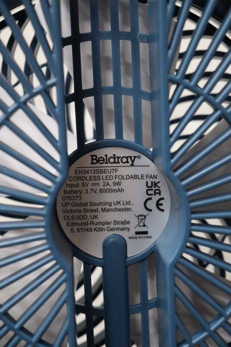 Beldray EH3413B Вентилатор, Безжичен, сгъваем 3в1, LED, лек ДЕФЕКТ