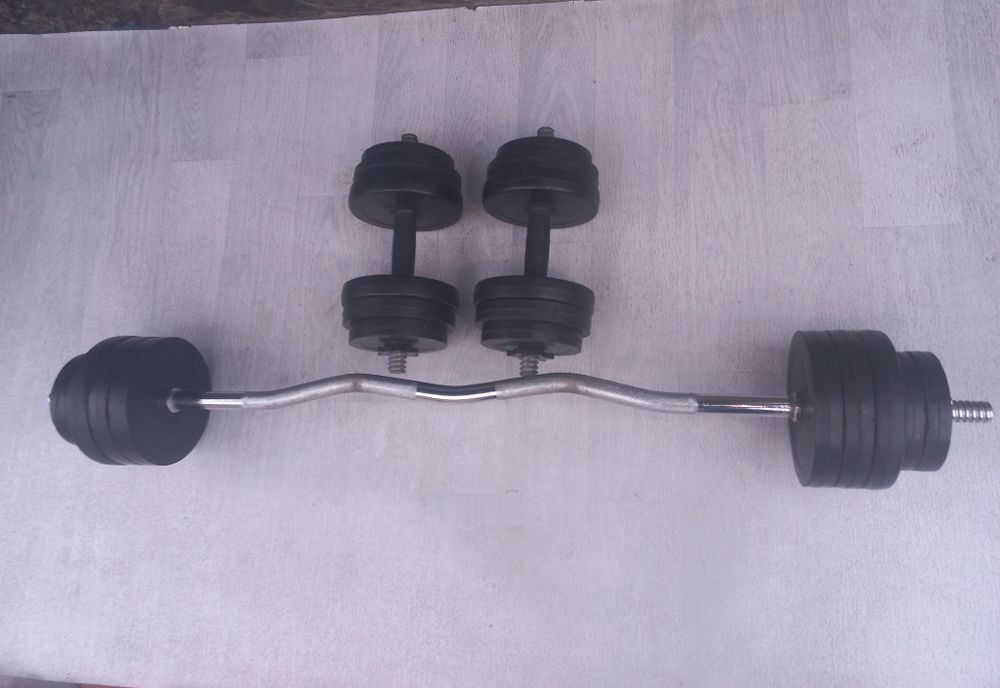 Гантели разборные +Штанга кривой W