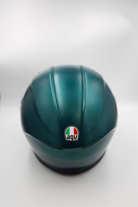 Casca moto AGV K6 verde petrol + vizieră aurie iridium – mărime S