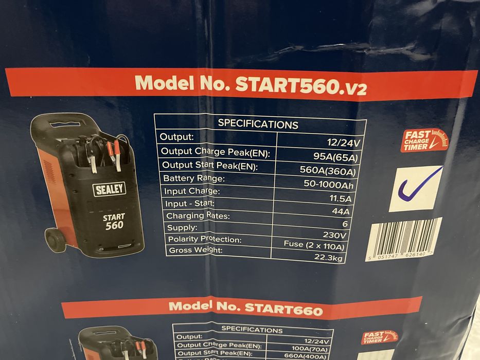 Sealey Start560.v2 Starter/Încărcător 560/95Amp robot de pornire