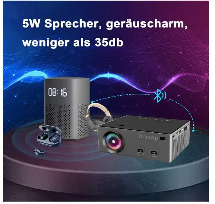 Video proiector Ysametp M7 WiFi Projector 1080P Full HD Bluetooth