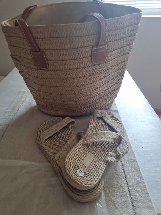 Плетени сандали нови