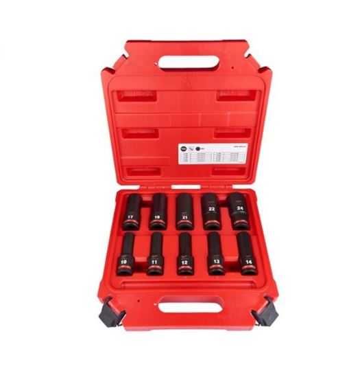 Set capete tubulare impact lungi 10 buc 1/2"