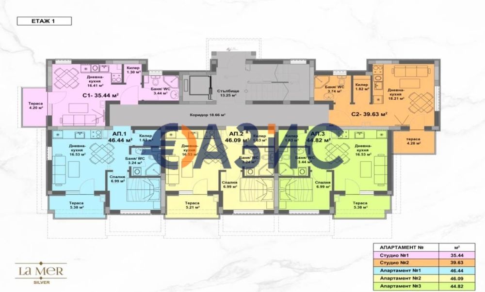 Продава се Едностаен апартамент в к.к. Слънчев бряг - 37 кв.м за 1392 €/кв.м - Снимка #12