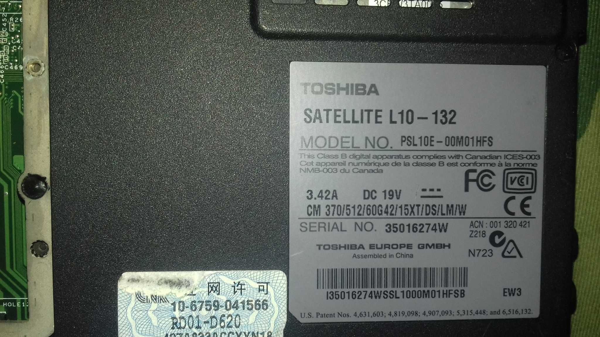 Laptopuri defecte TOSHIBA SATELITTE A205 si L10-132