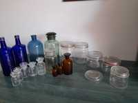 Sticlute farmacie vechi  si recipiente pentru morodenii sau diverse
