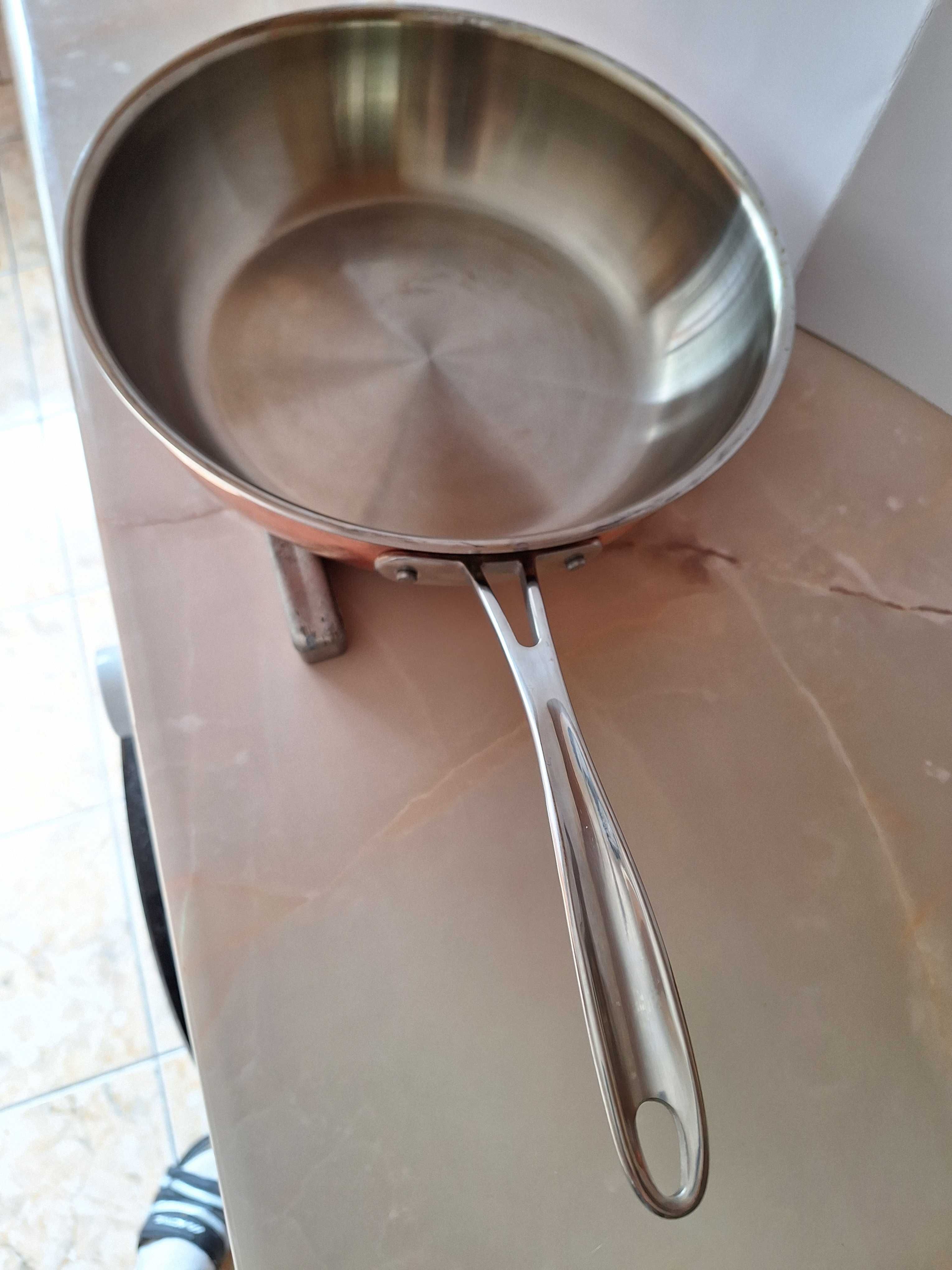 Vand tigaie profesionala saute,din cupru si inox.