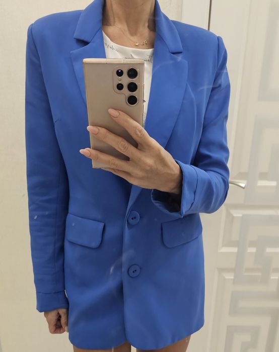 Сако ALESSA, синьо с розова подплата