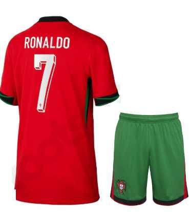 Детски екип Роналдо Португалия Ново 2024г Мъжка тениска от М до Хл