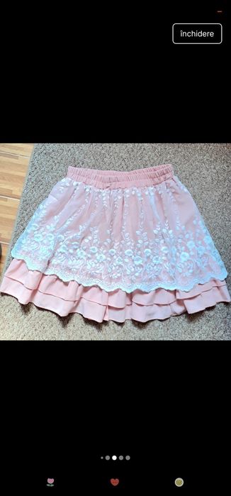 Fusta roz cu dantela stil Lolita noua cu etichetă fusta clos
