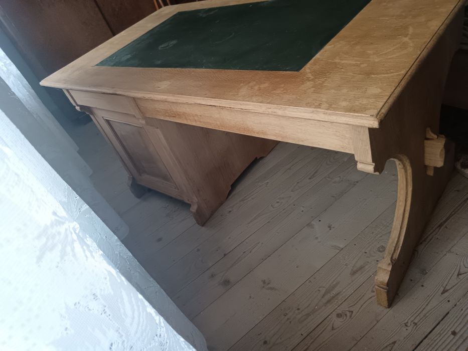 Birou vechi din lemn masiv de stejar (recondiționat)