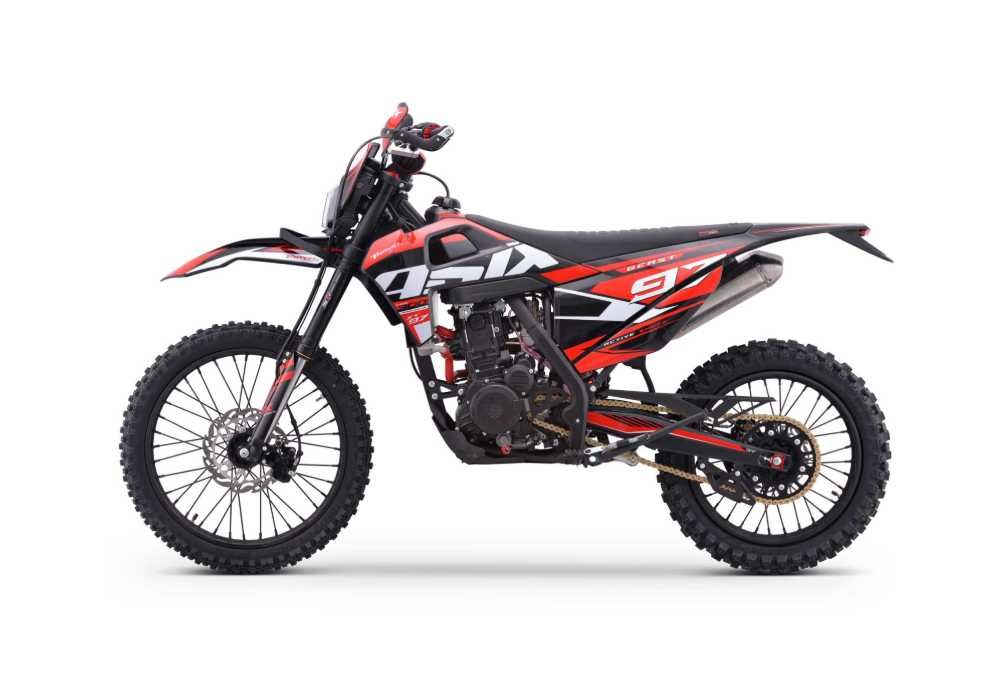 Motocicleta Cross/Enduro Asix XT97, 300cc, roti 21/18", negru/rosu,