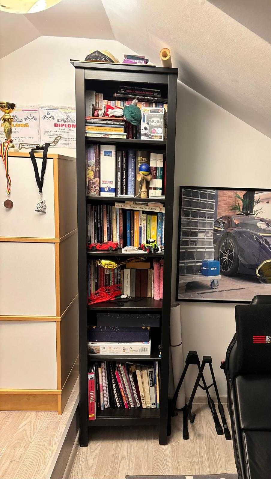 IKEA Hemnes Etajera - LEMN MASIV - negru 198 x 48 x 34 cm