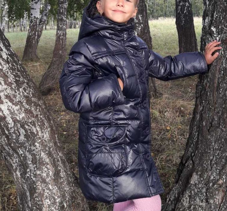 Элегантная новая теплая куртка-пуховик для девочки 2-12 лет Италия