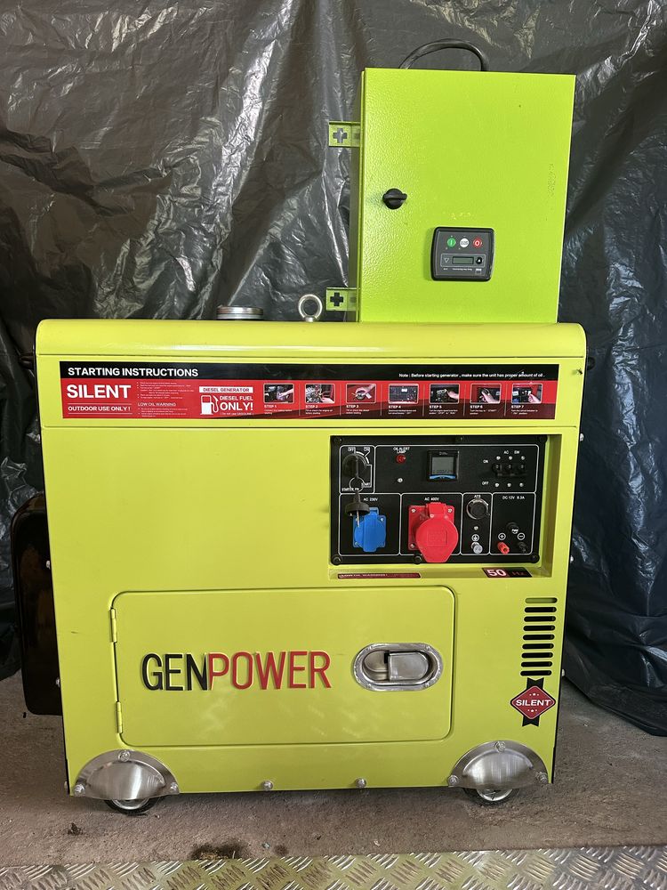 Дизелов генератор 7kw GENPOWER с ATS табло