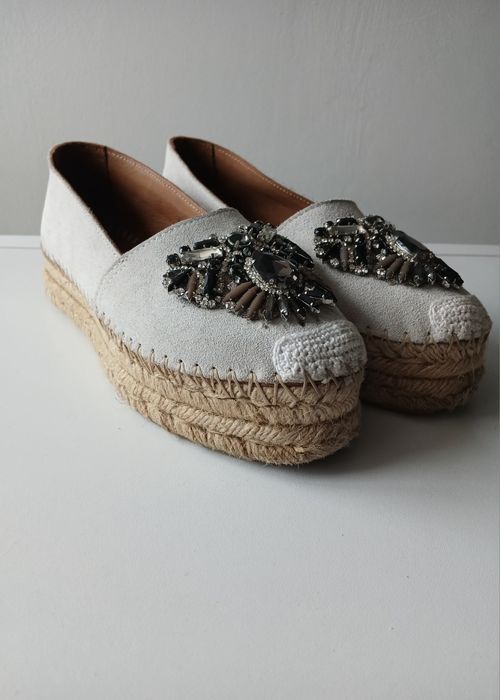 Espadrile Fiorina cristale și piele naturală