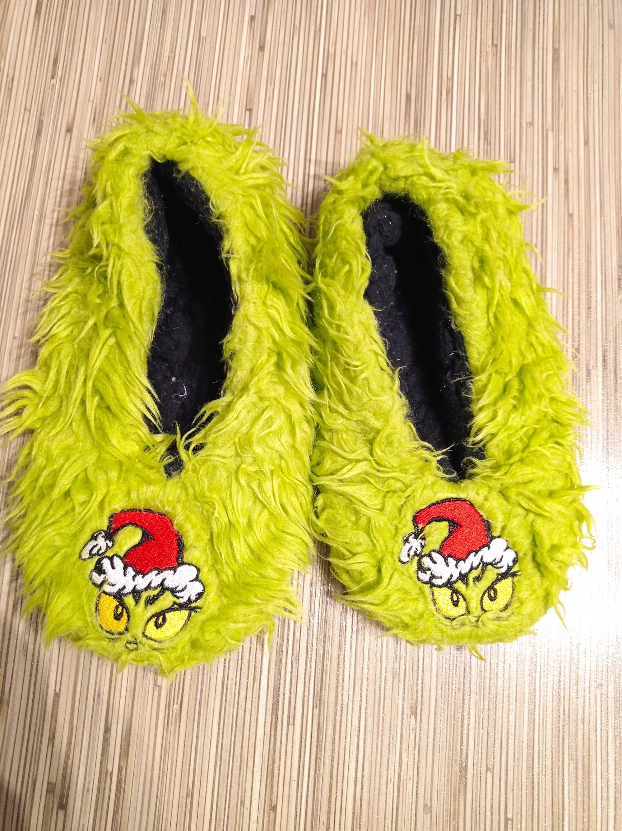 Papuci de casa de Craciun cu Grinch interior 20cm