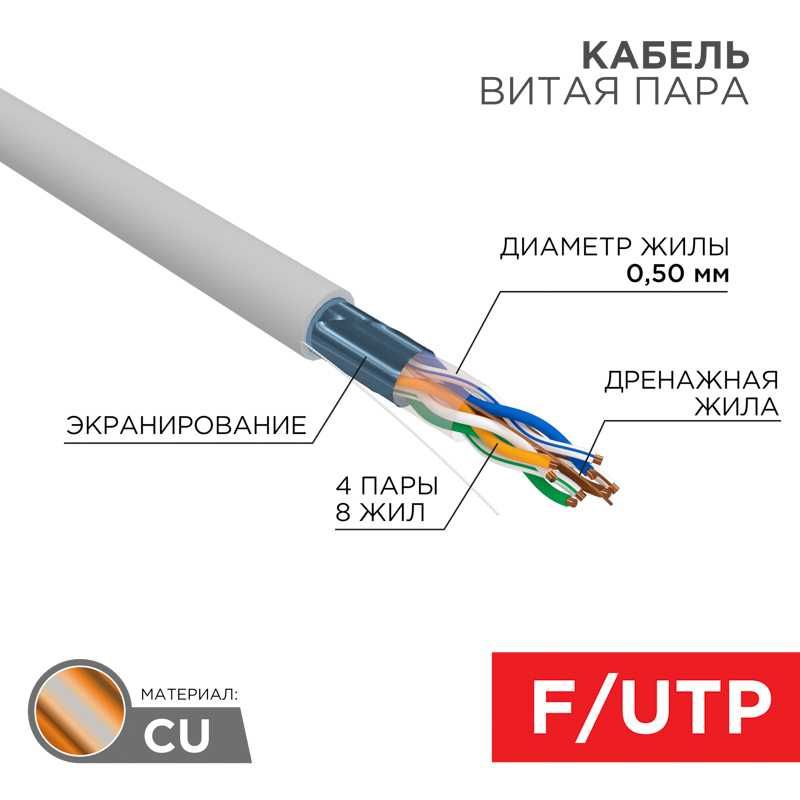 Сетевой LAN Кабель FTP CAT 5E, CAT 6 любого размера + доставка 24/7