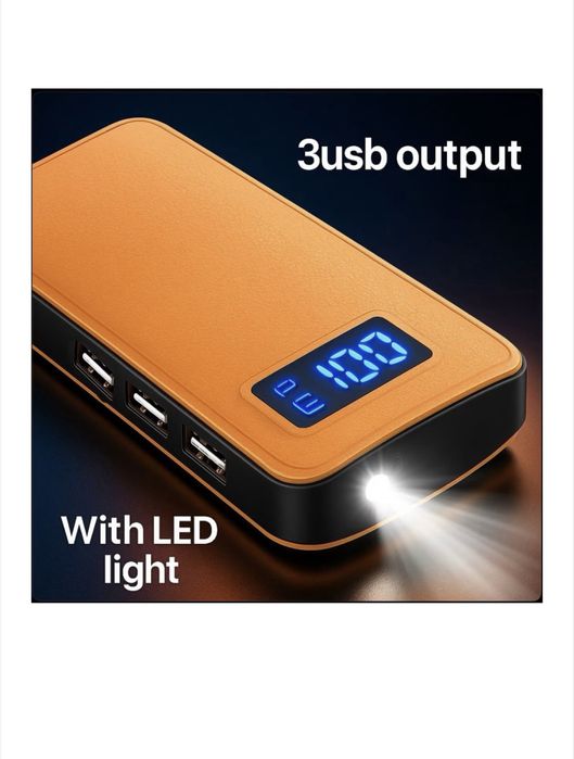 Baterie externa profesionala 30.000 mAh, porturi 3 x USB