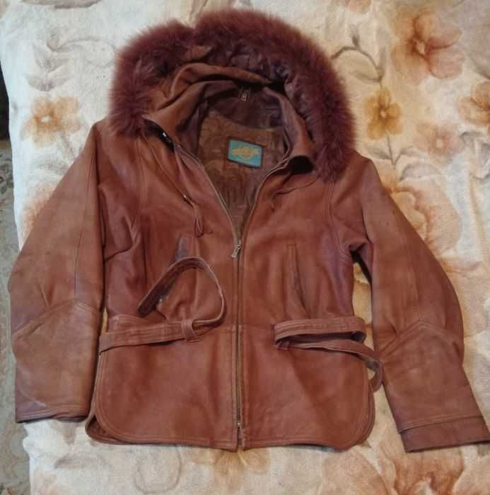 Куртка из натуральной кожи с натуральным мехом из Турции качественная