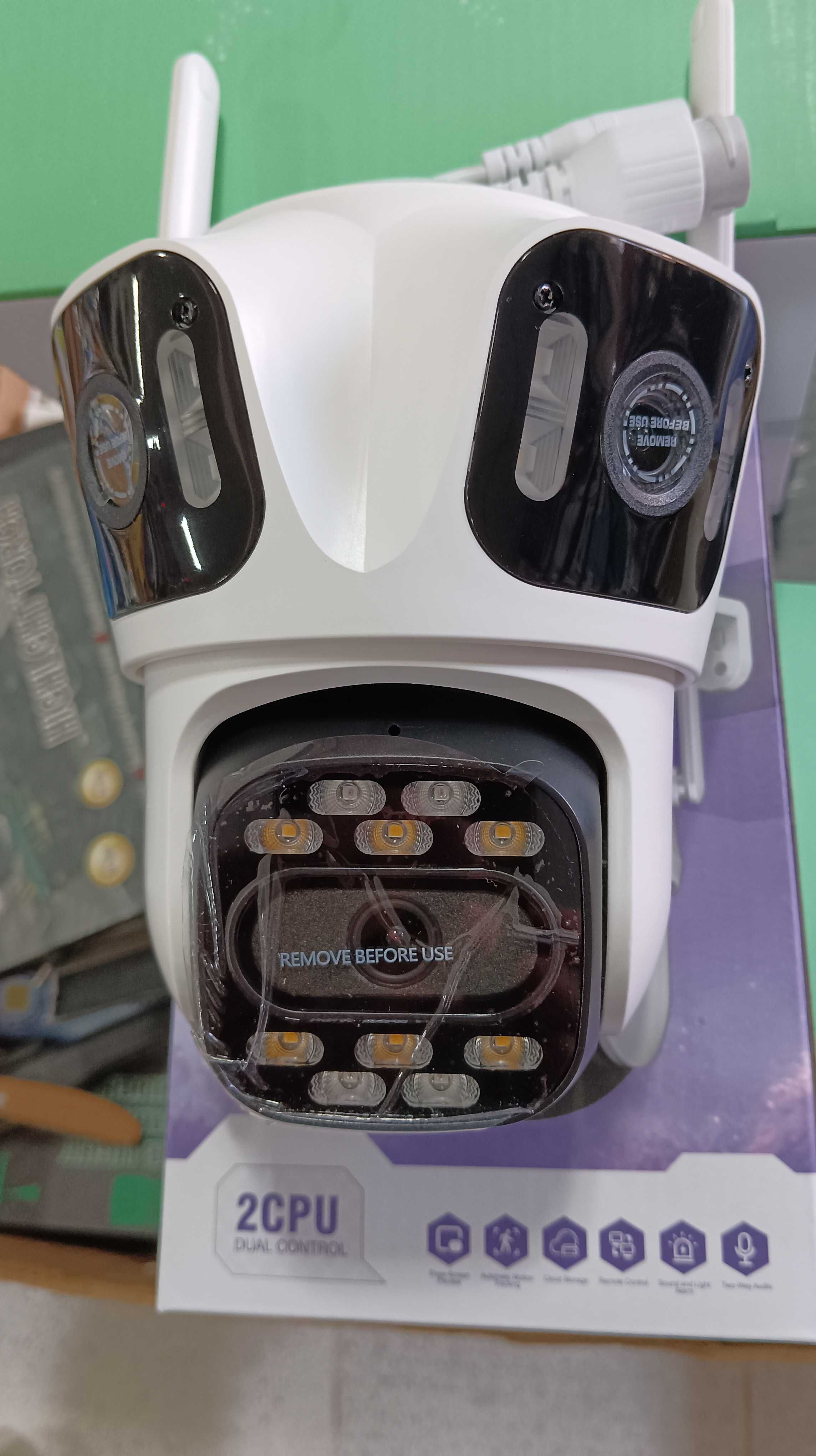 Тройна IP камера с WiFi приложение iCSee безжична камера 12MP