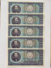 Bancnote vechi 1966 UNC serie consecutiva 100 lei