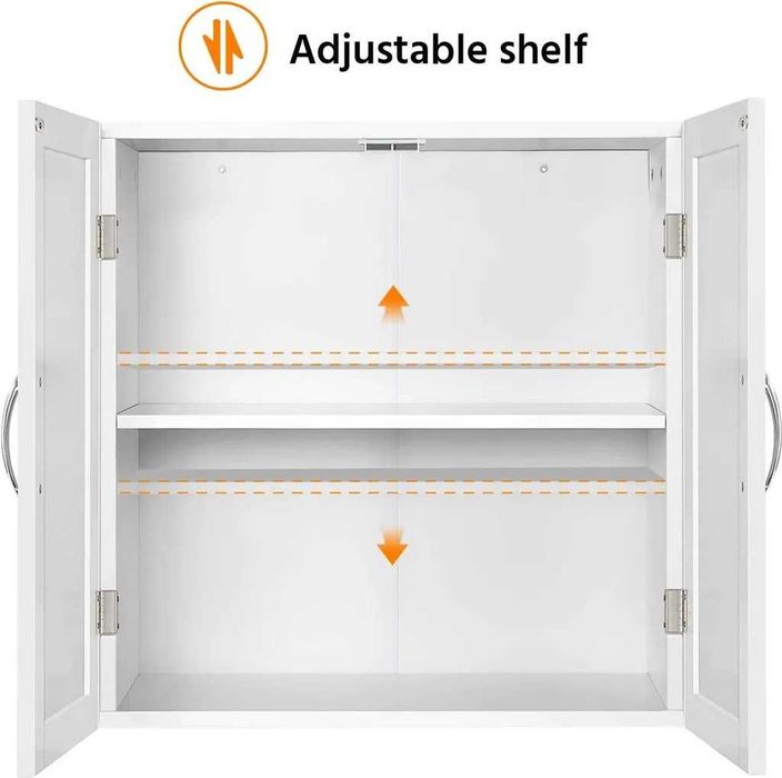 Dulap suspendat MDF, 2 niveluri, usa dubla, alb |R 592548 White