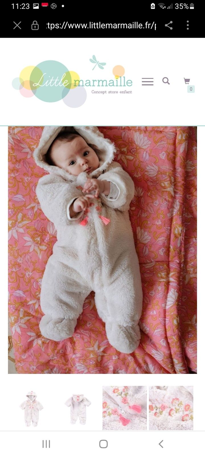 LOUISE MISHA overall/ combinezon Albania crem brodat.
