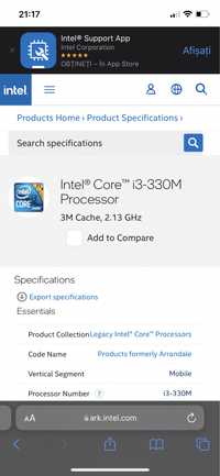 Procesor intel i3 gen 1