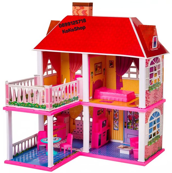 Къща за кукли с обзавеждане-83х25х70 см./къща с кукла