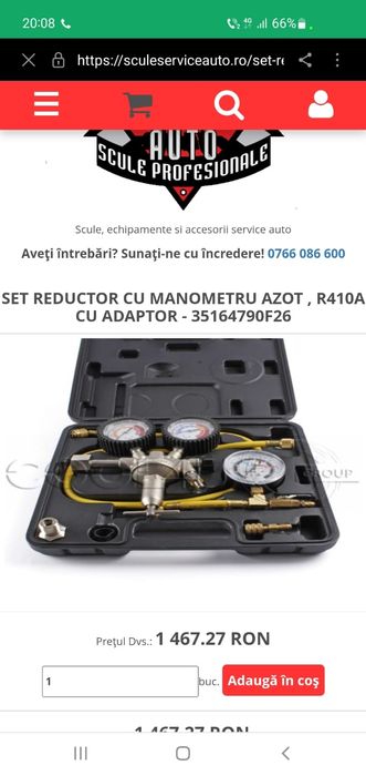 Presa si set reductor cu manometru  mastercool