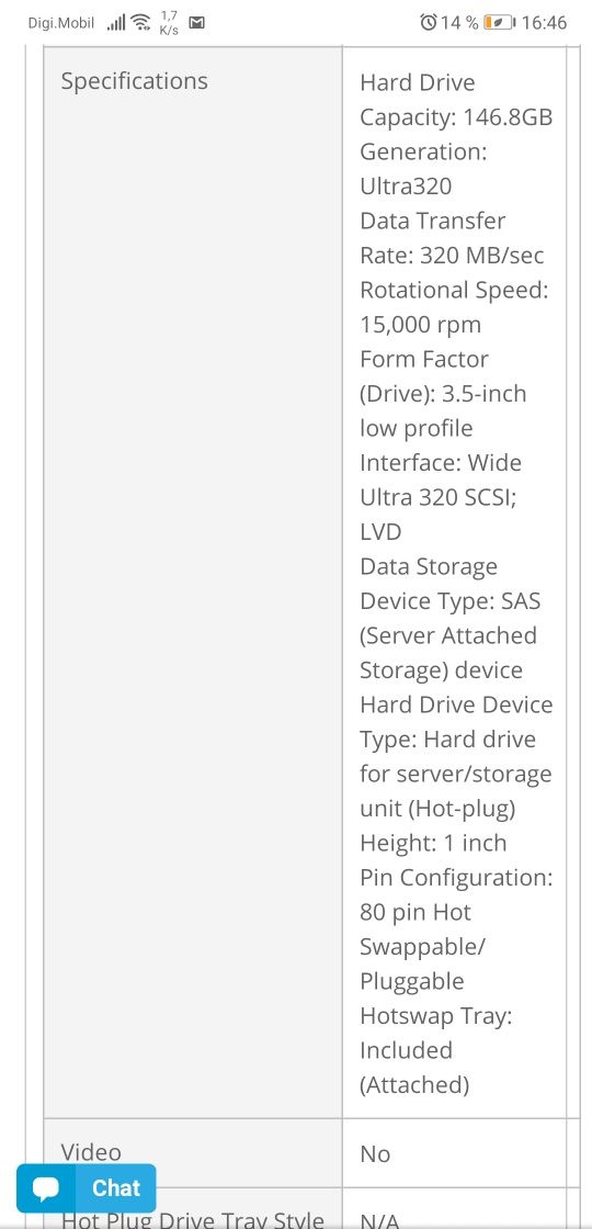 HDD HP 148.8- GB ULTRA 320 SCI