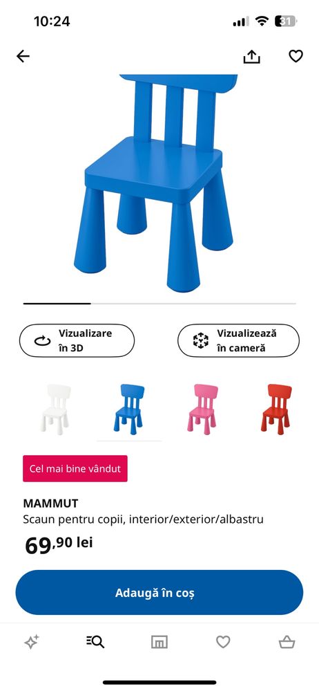 Masa + scaune copii Mammut Ikea stare impecabila