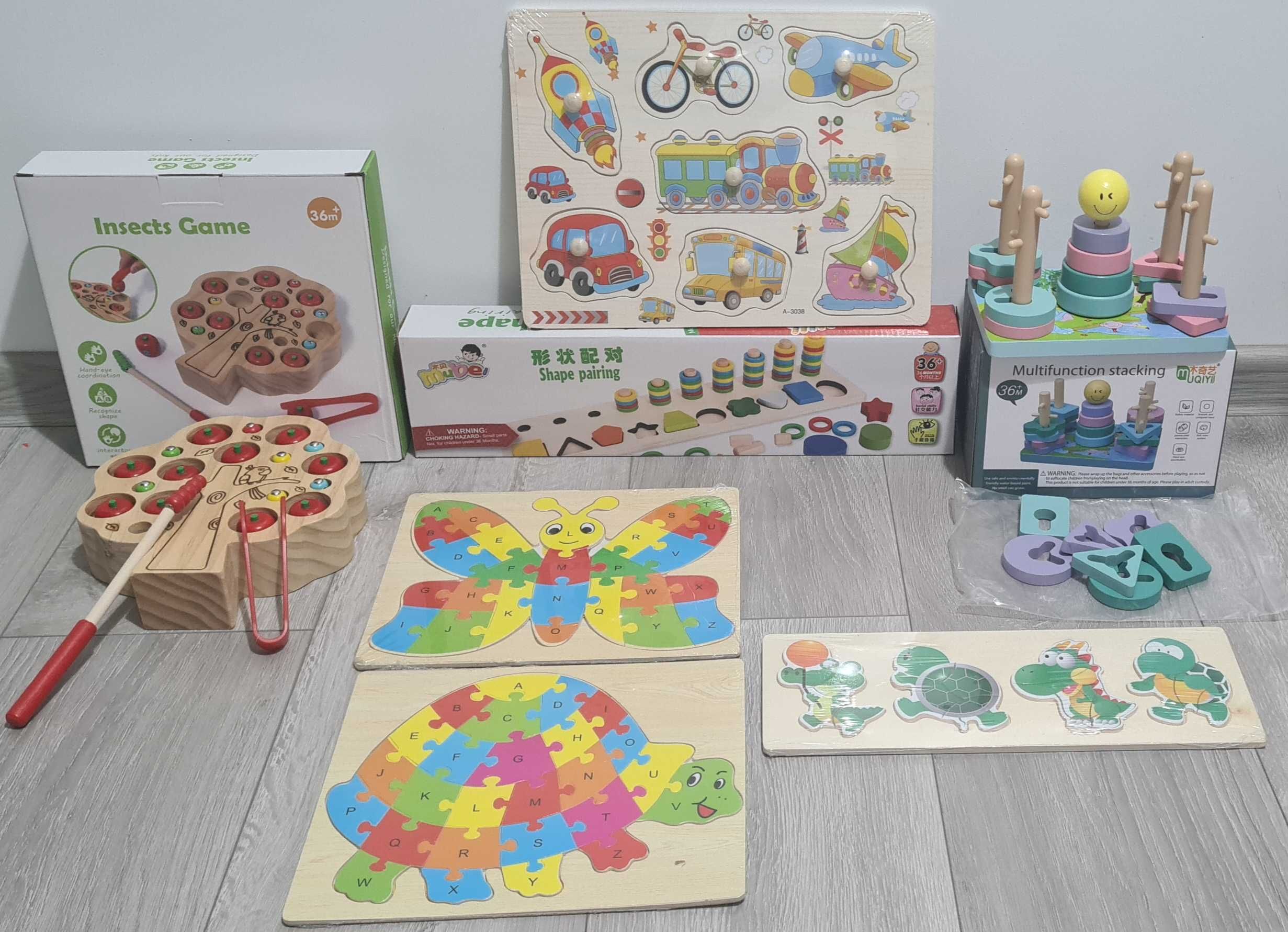 Loturi de jucării educative din lemn. Loturi de jucării Montessori