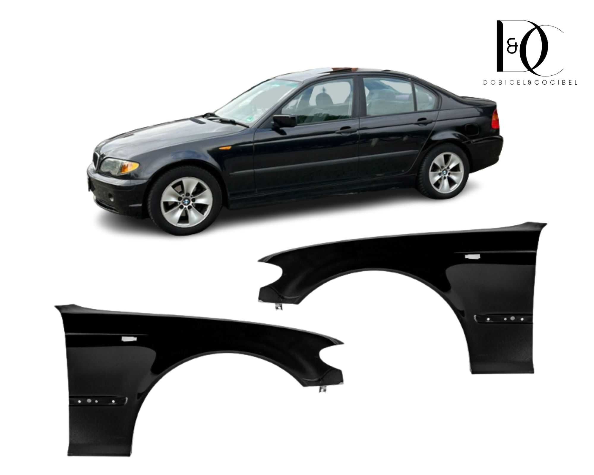 Aripa fata BMW E46 Sedan+Touring 01-05 Facelift Negru 475/668 Vopsita