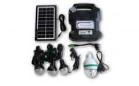 Kit panou solar pentru camping cu 3 becuri, USB, Radio, MP3