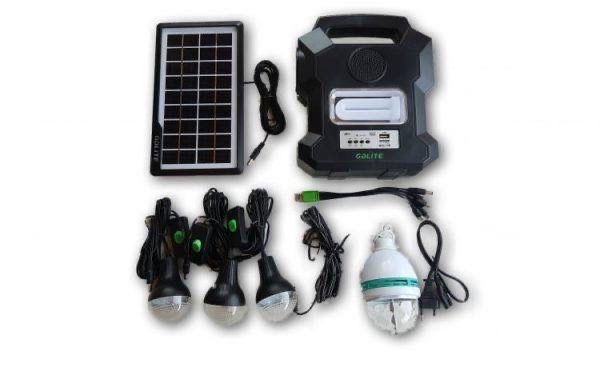 Kit panou solar pentru camping cu 3 becuri, USB, Radio, MP3