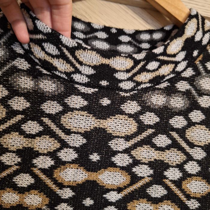 Rochie tricotată negru imprimat, mărime 36/38
