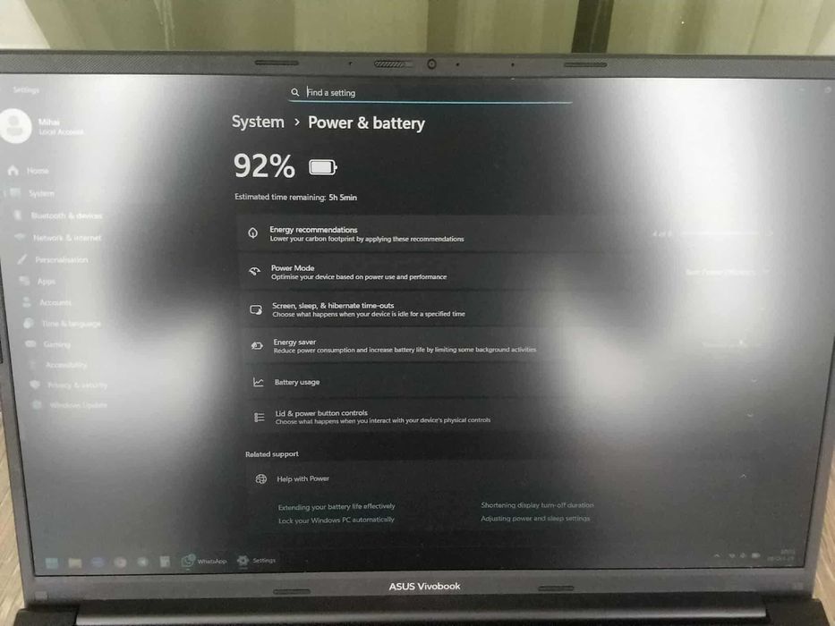 Laptop ASUS Vivobook AMD Ryzen 5 7430U 4.3GHz 16" WUXGA IPS 16GB 512GB