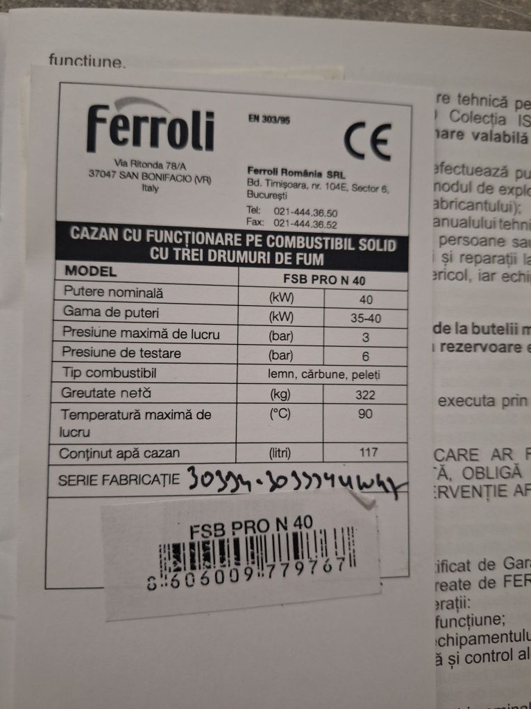 Centrala Ferroli 40kw