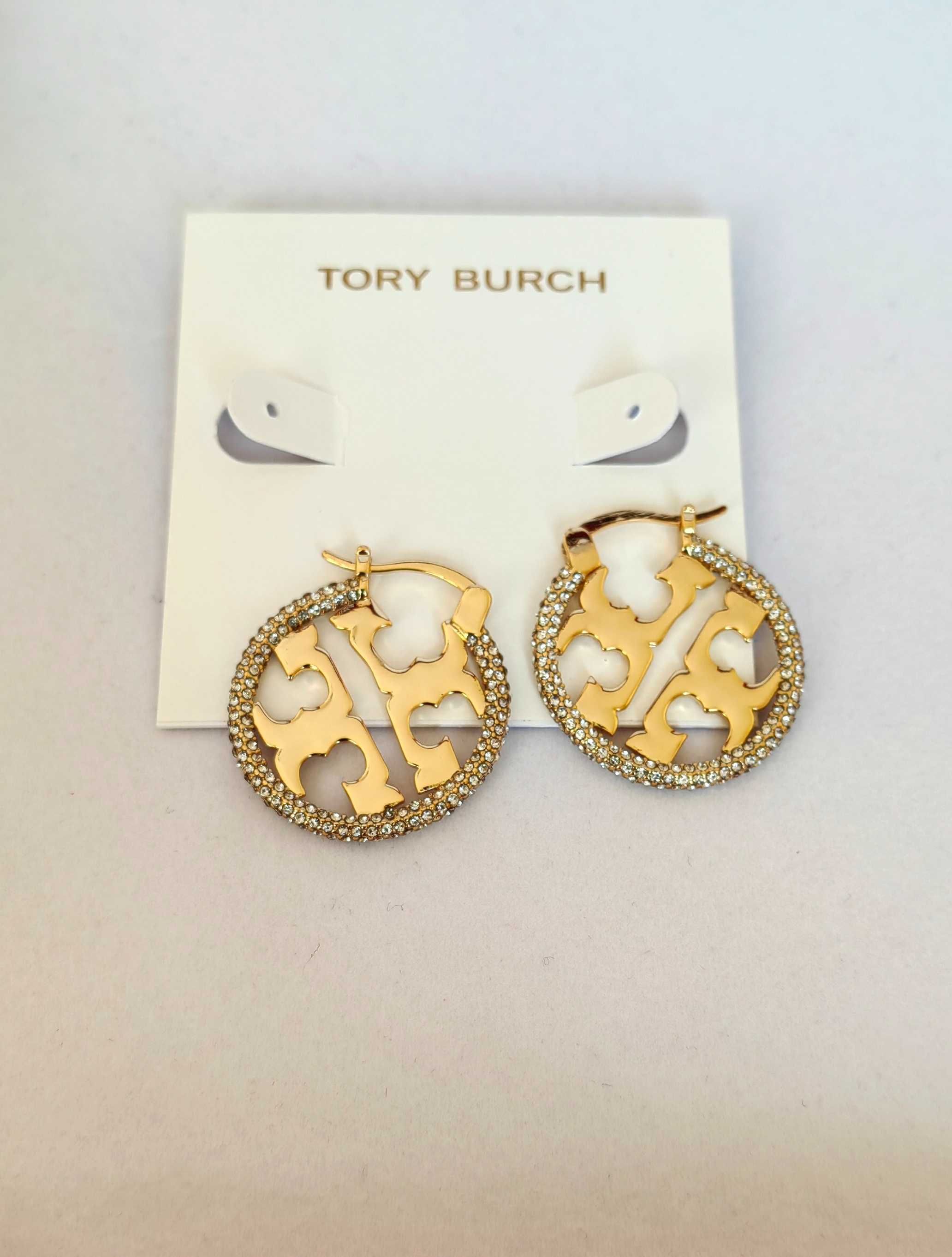 Златисти обеци Tory Burch - Miller hoop earrings