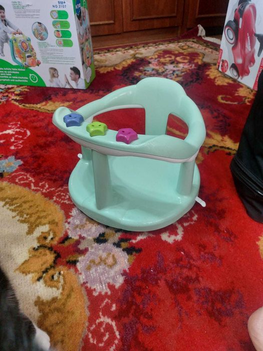 Cadita bebelus pliabila cu termometru, suport si cadru de baie