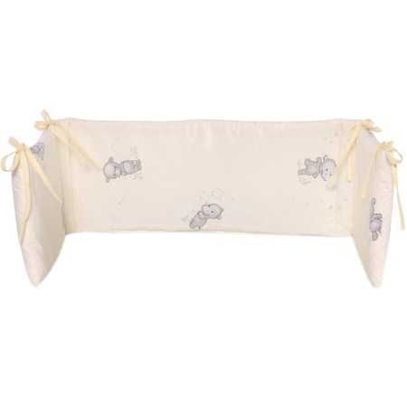 Protectie laterala pat Lorelli, 140 x 27 cm, Happy Hippo Beige