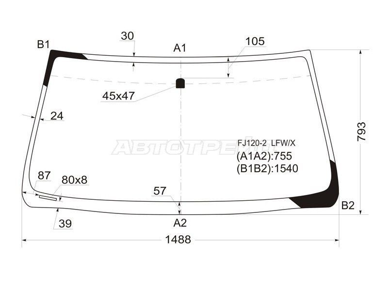 Стекло лобовое  Toyota Land cruiser prado